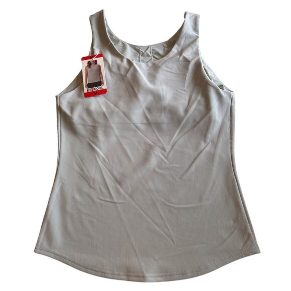 32 Degrees Cool Women’s  Pearl Blue Soft Fabric with Built-In-Bra Top Medium - Picture 5 of 6